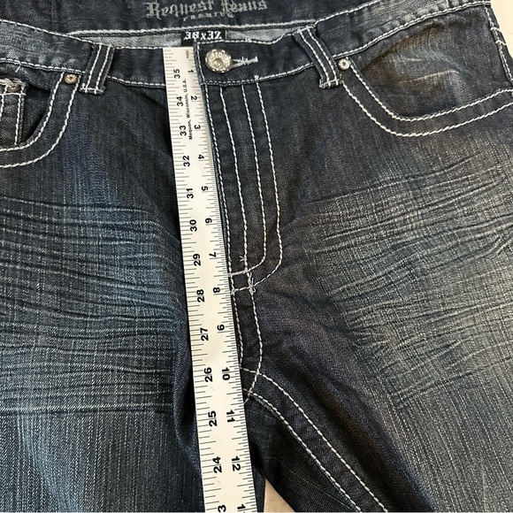 Request Mens Premium Denim Jeans 38x32 Heavy Stitching~5 Pocket - Picture 8 of 11